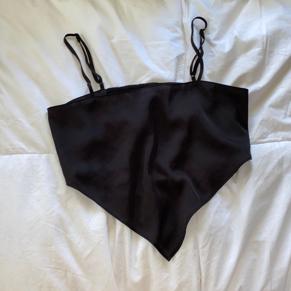 Black bandanna triangle crop top